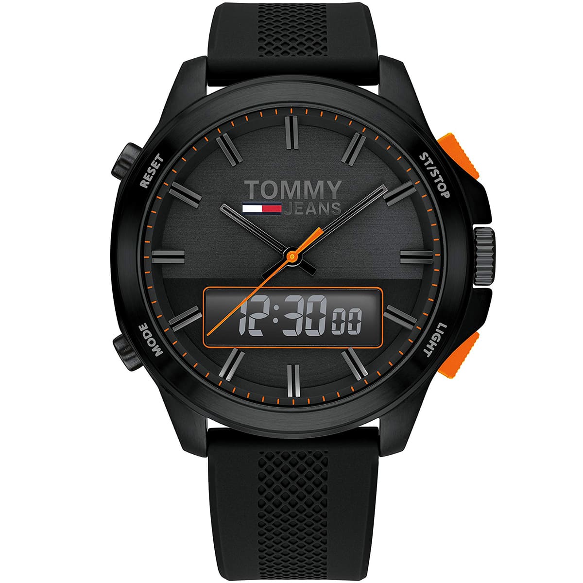 Tommy Hilfiger Black Dial Black Silicone Men's Watch - 1791763